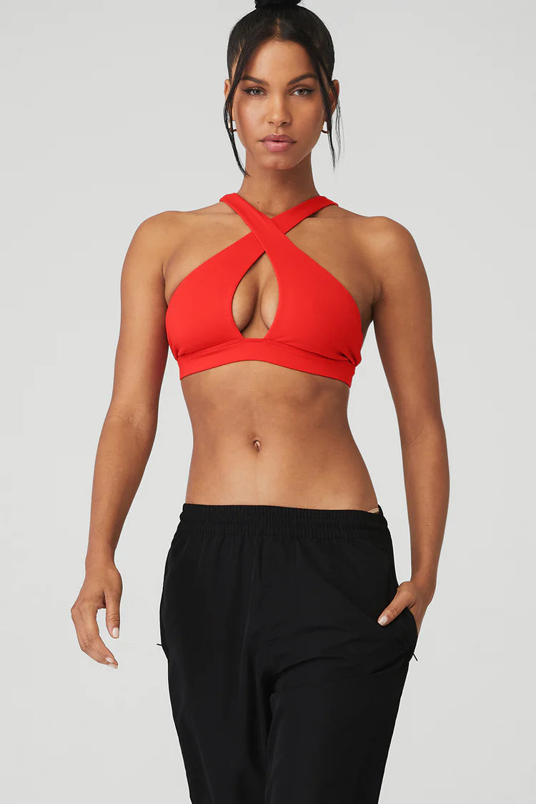 Alo Yoga XS Airbrush Destination Bra - Red Hot Summer
