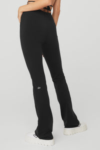 Alo Yoga XS Airbrush High-Waist Cinch Flare Legging - Black