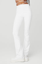 Load image into Gallery viewer, Alo Yoga SMALL Airbrush High-Waist Cinch Flare Legging - White
