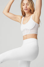 Load image into Gallery viewer, Alo Yoga SMALL Airbrush Mesh Corset Tank - White
