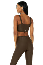 Load image into Gallery viewer, Alo Yoga XS Airlift Corset Bra - Espresso
