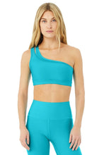 Load image into Gallery viewer, Alo Yoga SMALL Airlift Excite Bra - Bright Aqua
