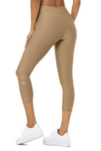 Load image into Gallery viewer, Alo Yoga SMALL Airlift High-Waist Conceal-Zip Capri - Gravel
