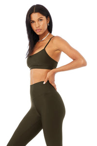 Alo Yoga XS Airlift Intrigue Bra - Dark Olive