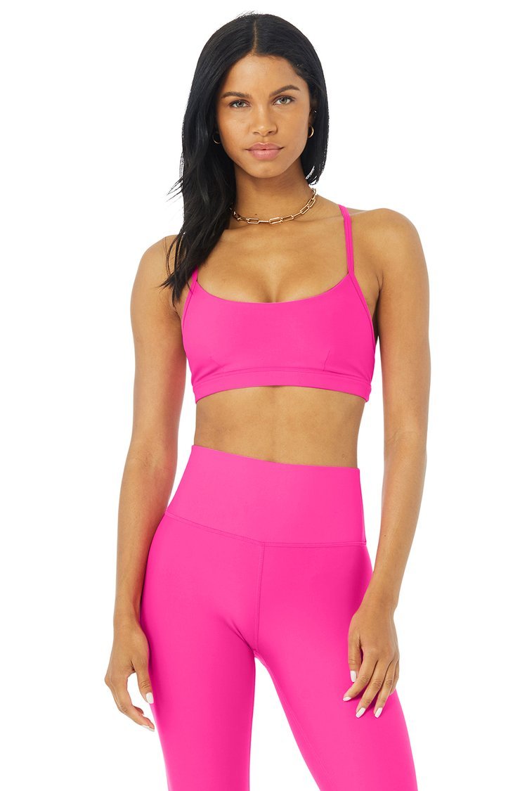 Alo Yoga SMALL Airlift Intrigue Bra - Neon Pink