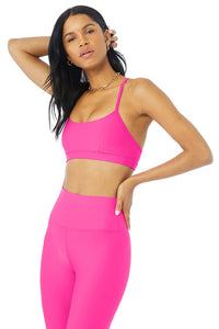 Alo Yoga XS Airlift Intrigue Bra - Neon Pink
