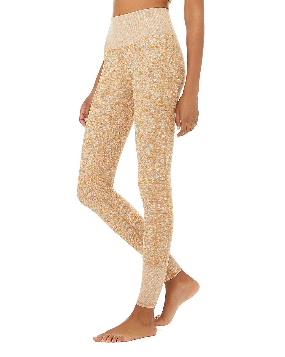 Alo Yoga XS High Waist Alosoft Lounge Legging Caramel Heather