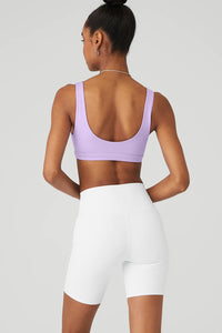 Alo Yoga SMALL Ambient Logo Bra - Violet Skies/White
