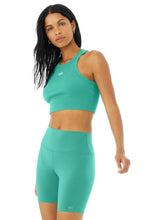 Load image into Gallery viewer, Alo Yoga XS Aspire Tank - Ocean Teal/White
