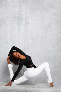 Alo Yoga SMALL Barre Long Sleeve - Black