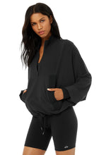 Load image into Gallery viewer, Alo Yoga XS City Girl Track Pullover - Black
