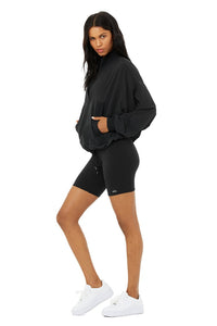 Alo Yoga XS City Girl Track Pullover - Black