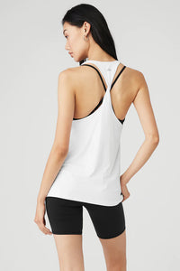 Alo Yoga XS Don't Get It Twisted Tank - White