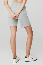 Load image into Gallery viewer, Alo Yoga SMALL High-Waist Easy Sweat Short - Athletic Heather Grey

