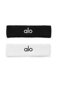 Alo Yoga Glow Sweatband - Black/White