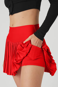 Alo Yoga SMALL Grand Slam Tennis Skirt - Red Hot Summer