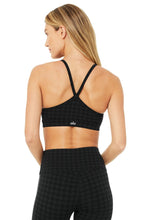 Load image into Gallery viewer, Alo Yoga SMALL Houndstooth Gratitude Bra - Black
