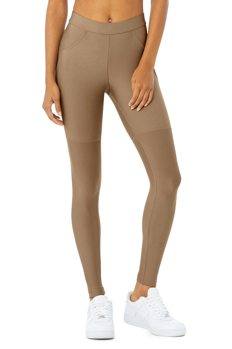 High Waist Moto Legging in Gravel/Gravel Glossy - ALO Yoga – Silver & Gold  Boutique