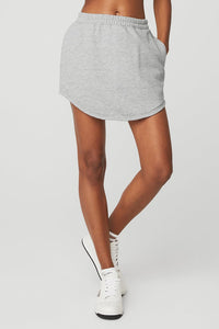 Alo Yoga XS Accolade Sweatshirt Skirt - Athletic Heather Grey