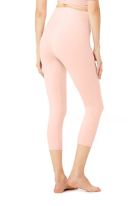 Alo Yoga XS High-Waist Airbrush Capri -  Pink Mauve