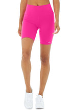 Load image into Gallery viewer, Alo Yoga XS High-Waist Biker Short - Neon Pink
