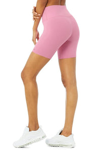 Alo Yoga SMALL High-Waist Biker Short - Parisian Pink