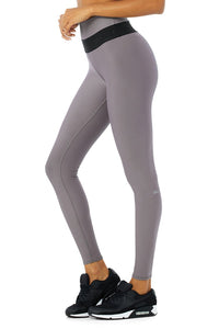 Alo Yoga XS High-Waist Fitness Legging - Purple Dusk/Black