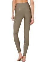 Load image into Gallery viewer, Alo Yoga XXS High-Waist Sequence Legging - Olive Branch
