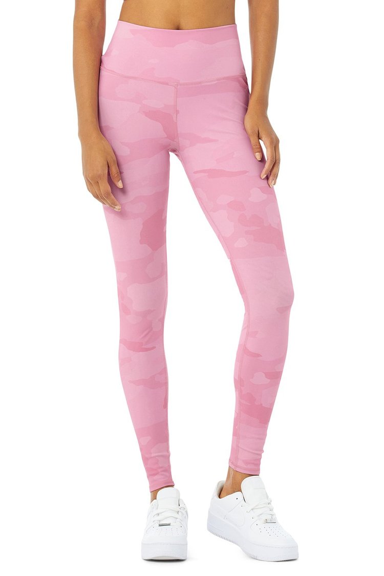 Alo Yoga XXS High-Waist Vapor Legging - Pink Camouflage