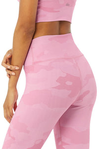 Alo Yoga XS High-Waist Vapor Legging - Pink Camouflage