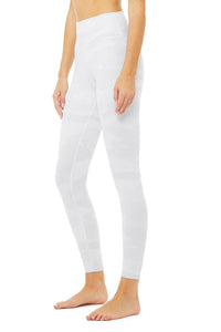 Alo Yoga XXS High-Waist Camo Vapor Legging - White Camouflage