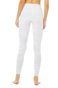 Alo Yoga XXS High-Waist Camo Vapor Legging - White Camouflage