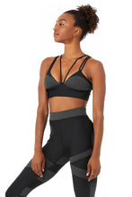 Load image into Gallery viewer, Alo Yoga XS Level Up Bra - Black/Anthracite Heather
