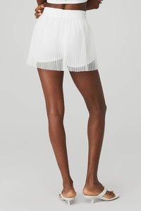 Alo Yoga SMALL Mesh Flirty Tennis Skirt - White