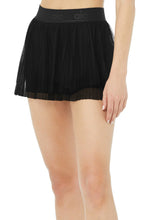 Load image into Gallery viewer, Alo Yoga XS Mesh Flirty Tennis Skirt - Black
