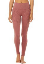 Load image into Gallery viewer, Alo Yoga XS High-Waist Micro Waffle Lowkey Legging - Chestnut

