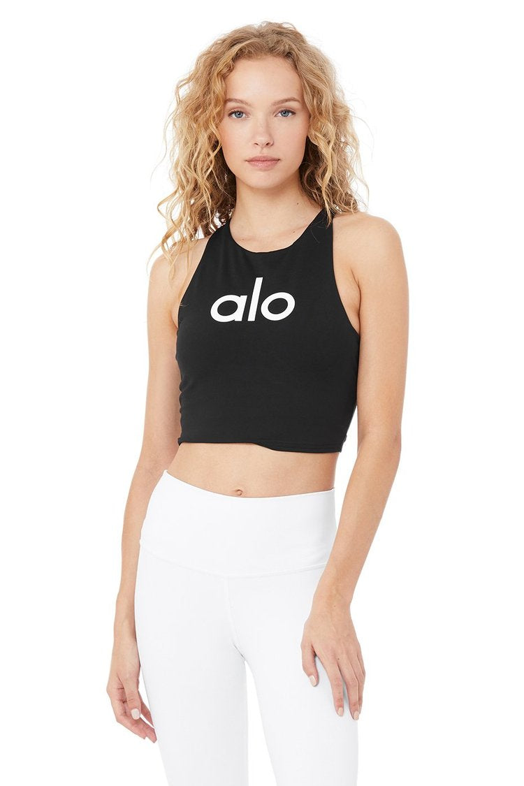 Alo Yoga XS Movement Logo Bra - Black/White – Soulcielite