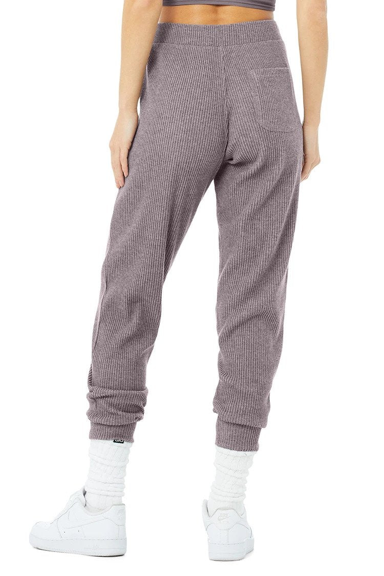 ALO YOGA MUSE Sweatpant in Gravel Heather XS (2-4) Waist (25-26.5) Hip  (34.5-36)