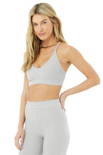 Load image into Gallery viewer, Alo Yoga SMALL Ribbed Blissful Bra - Dove Grey Heather
