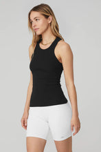 Load image into Gallery viewer, Alo Yoga SMALL Ribbed Aspire Full Length Tank - Black
