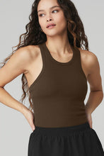 Load image into Gallery viewer, Alo Yoga XS Ribbed Aspire Full Length Tank - Espresso
