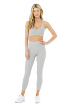 Load image into Gallery viewer, Alo Yoga SMALL Ribbed High-Waist 7/8 Blissful Legging - Dove Grey Heather
