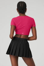 Load image into Gallery viewer, Alo Yoga XS Ribbed Knotty Short Sleeve - Magenta Crush
