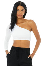 Load image into Gallery viewer, Alo Yoga XS Ribbed Wave Crop Long Sleeve - White
