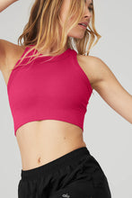 Load image into Gallery viewer, Alo Yoga XS Seamless Delight High Neck Bra - Magenta Crush
