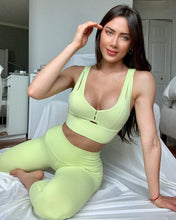 Load image into Gallery viewer, Alo Yoga XS United Long Bra - Shock Yellow
