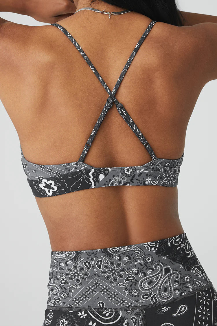 Alo Yoga XS Vapor Bandana Splendor Bra Black Soulcielite