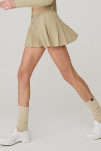 Alo Yoga SMALL Varsity Tennis Skirt - California Sand