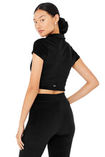 Load image into Gallery viewer, Alo Yoga SMALL Velour Choice Polo - Black
