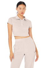 Load image into Gallery viewer, Alo Yoga XS Velour Choice Polo - Dusty Pink
